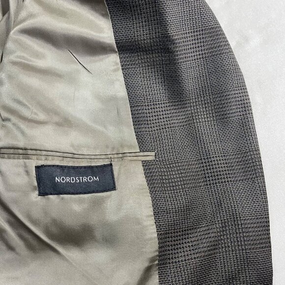 Hart Schaffner Marx men's Sport coat 44L gray brown plaid 2 button - Picture 6 of 8